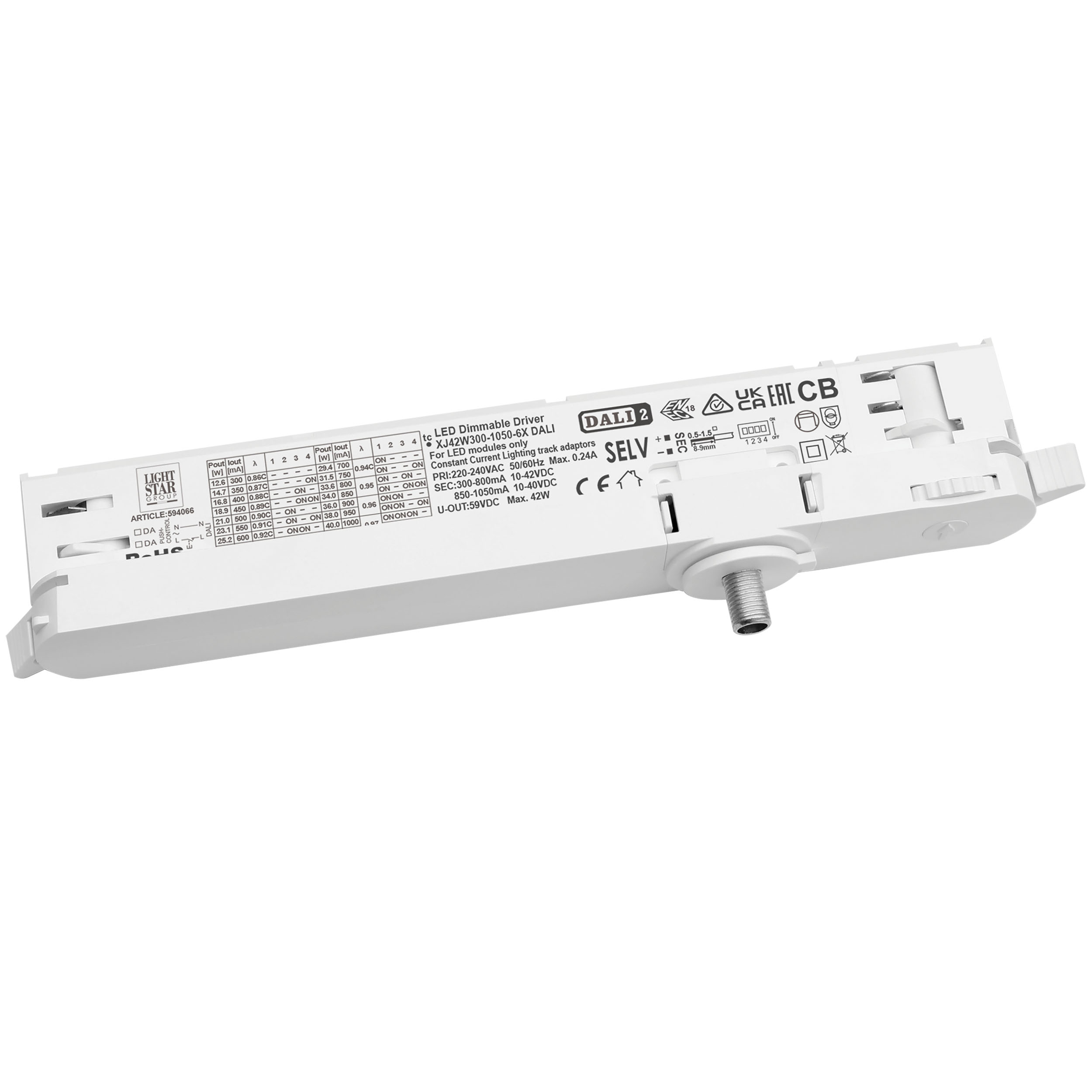 Адаптер с драйвером с DIP-switch управляемый по DALI для ALTA/QUATTRO к 2151XX, 2152XX, 2153XX, 2154XX, 2155XX, 2156XX, 2157XX БЕЛЫЙ DIM