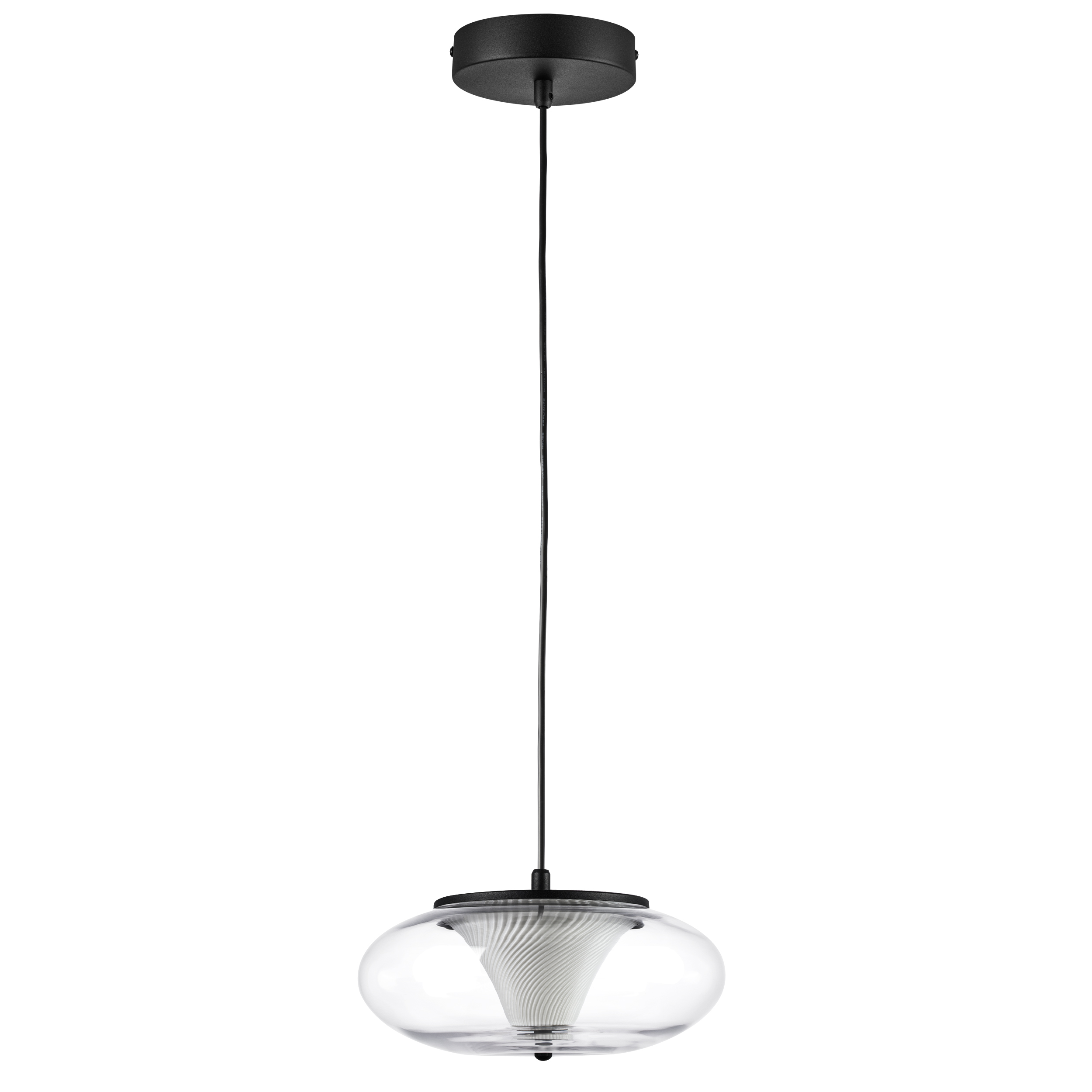 Подвес PALERMO 8W LED 350LM G ЧЕРНЫЙ/ПРОЗРАЧНЫЙ 3000K