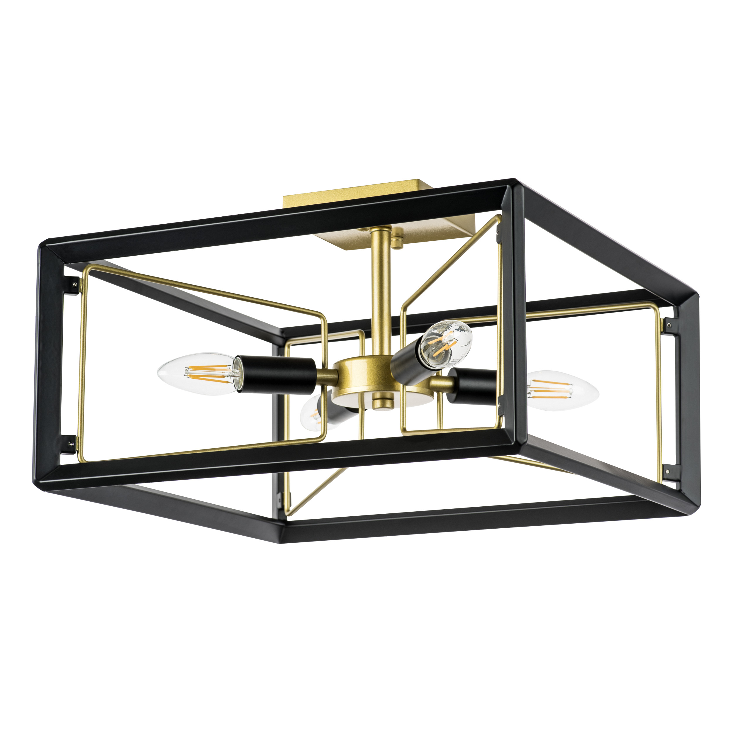 Люстра REGOLO 4х40W E14 ЧЕРНЫЙ МАТОВЫЙ/ЗОЛОТО