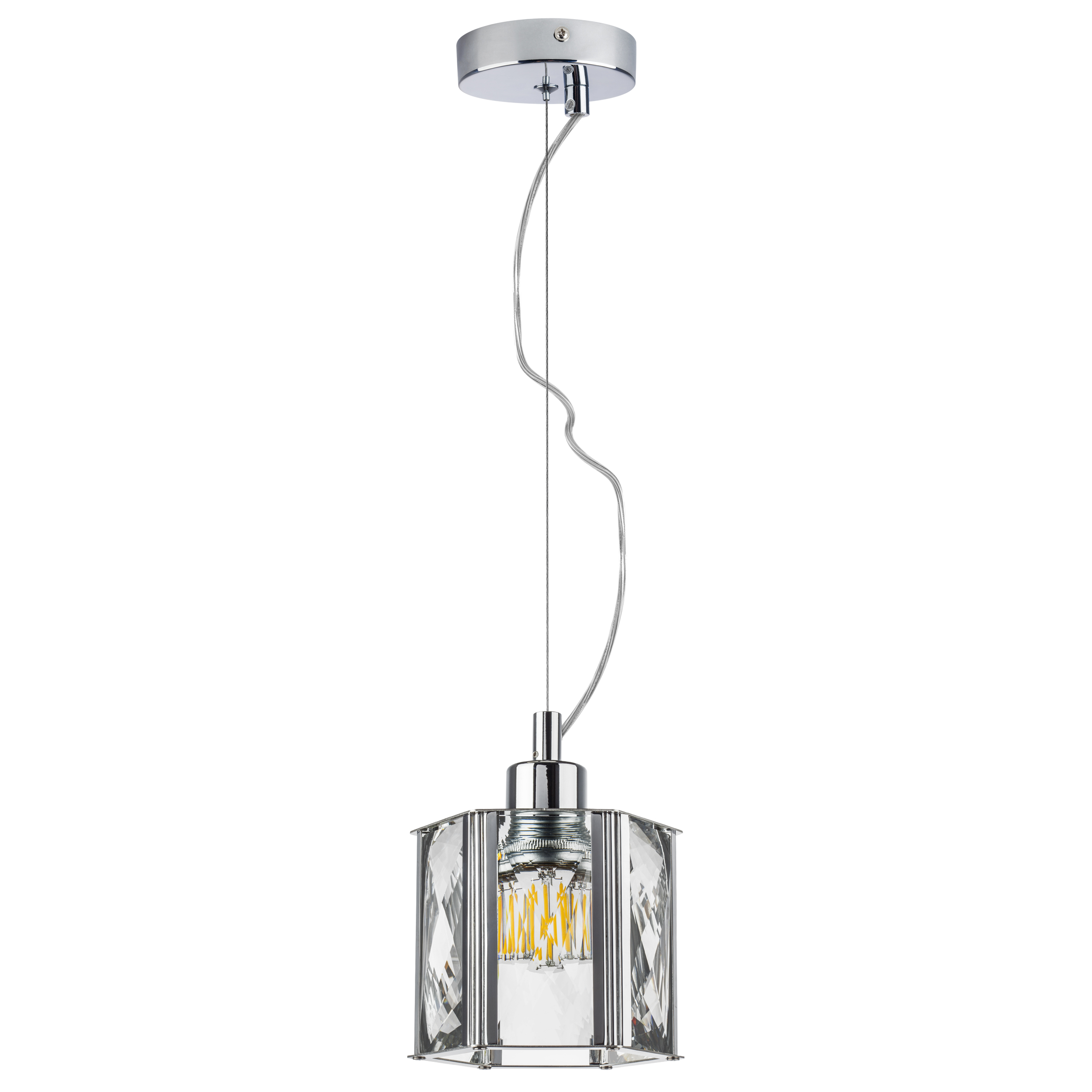 Люстра LIMPIO 1х40W E27 ХРОМ/ПРОЗРАЧНЫЙ