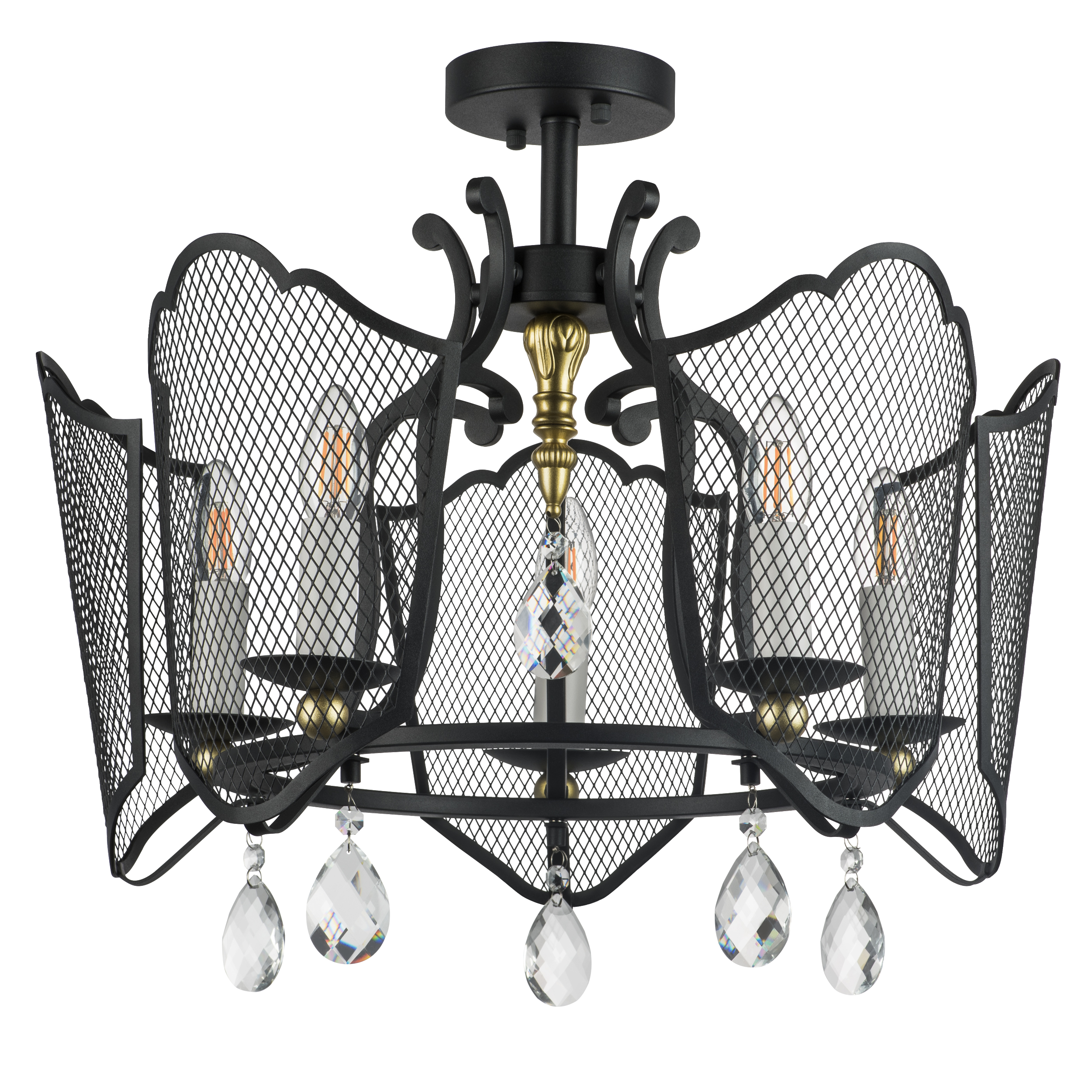 Люстра CASTELLO 5х40W E14 ЧЕРНЫЙ/ЗОЛОТО