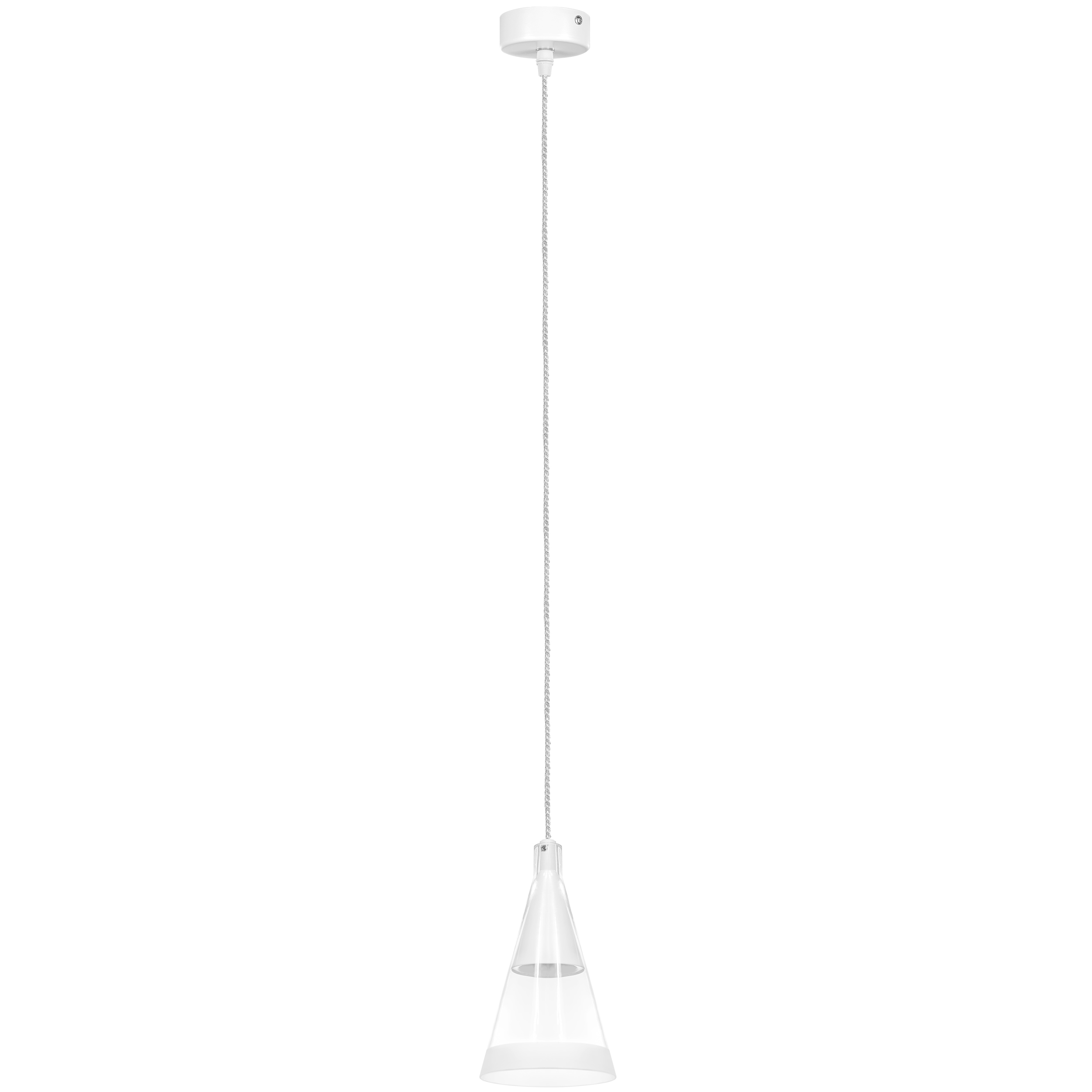 Люстра CONE 1х40W GU10 БЕЛЫЙ МАТОВ/ПРОЗРАЧНО-МАТОВЫЙ