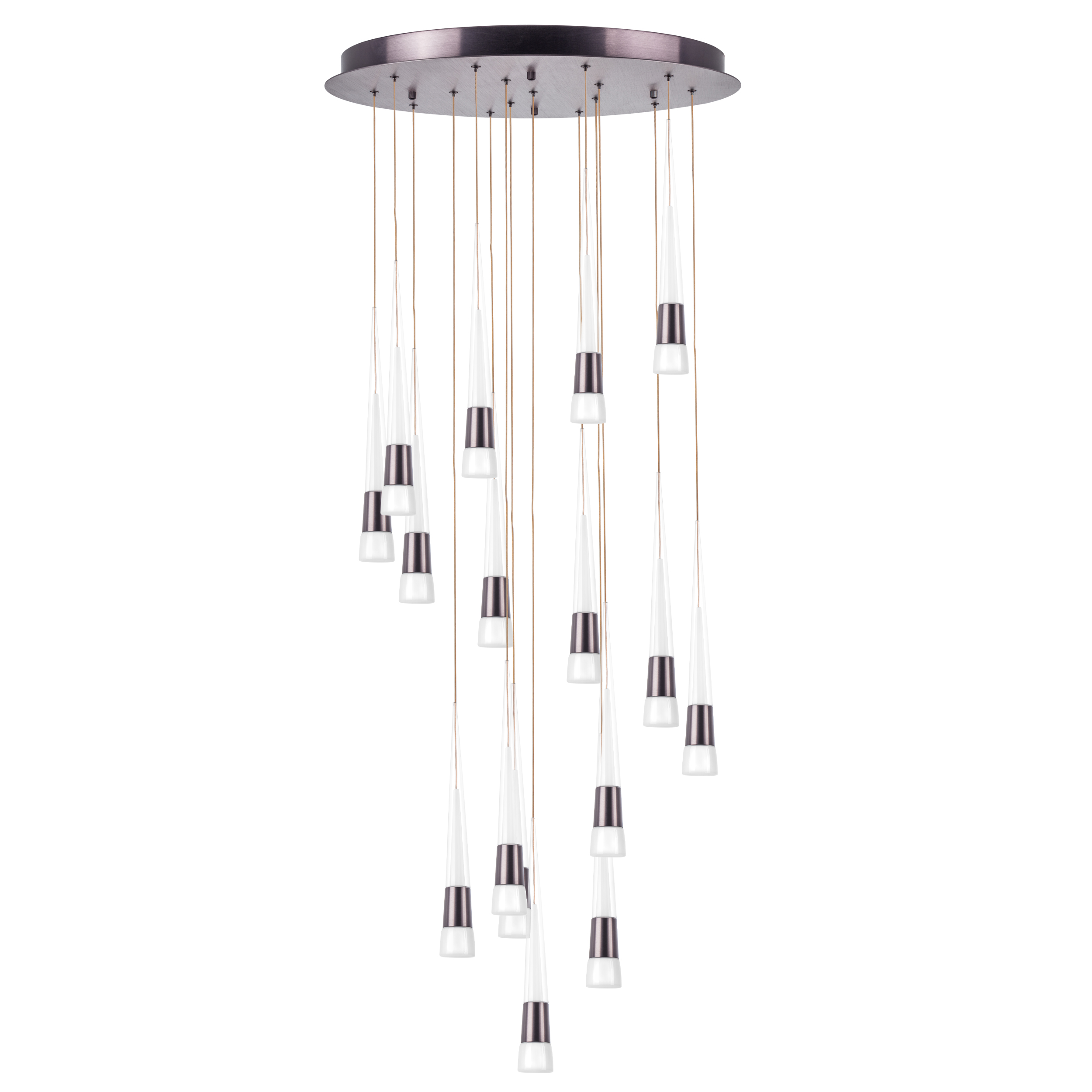Люстра CONE LED 80W 4480LM КОФЕЙНЫЙ/БЕЛЫЙ/ПРОЗРАЧНЫЙ 3000K