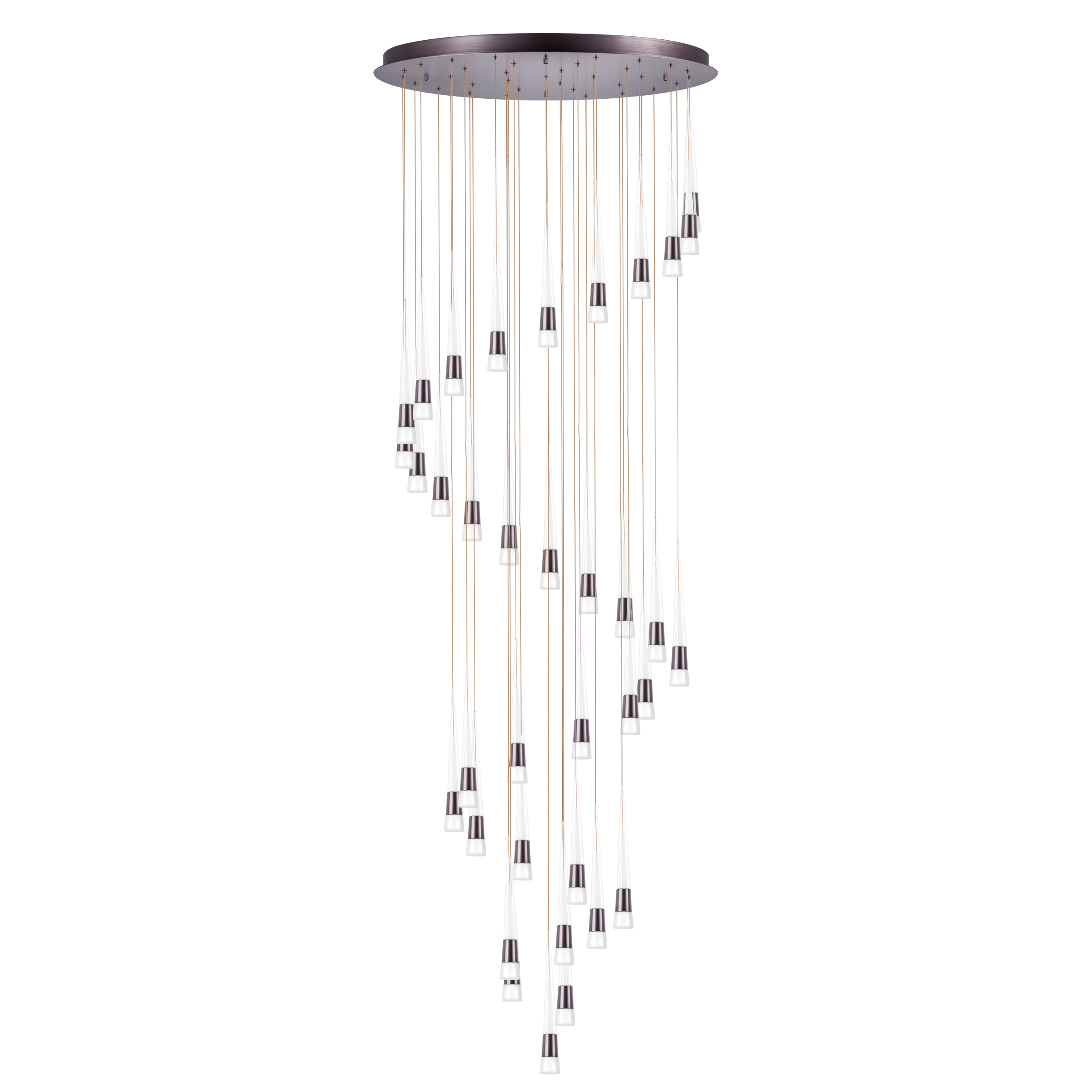 Люстра CONE LED 180W 9000LM КОФЕЙНЫЙ/БЕЛЫЙ/ПРОЗРАЧНЫЙ 3000K