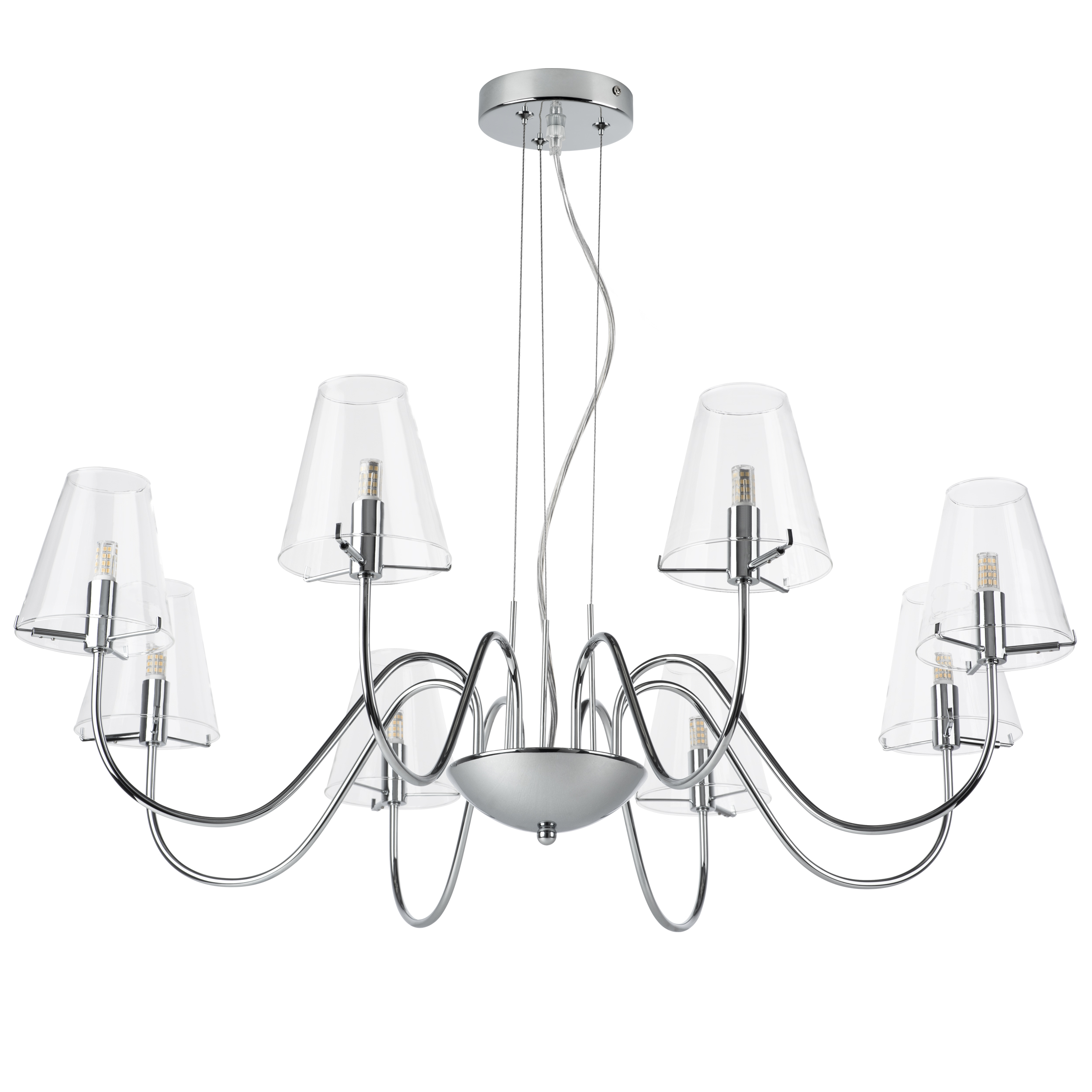 Люстра подв. DIAFANO 8х40W G9 ХРОМ/ПРОЗРАЧНЫЙ