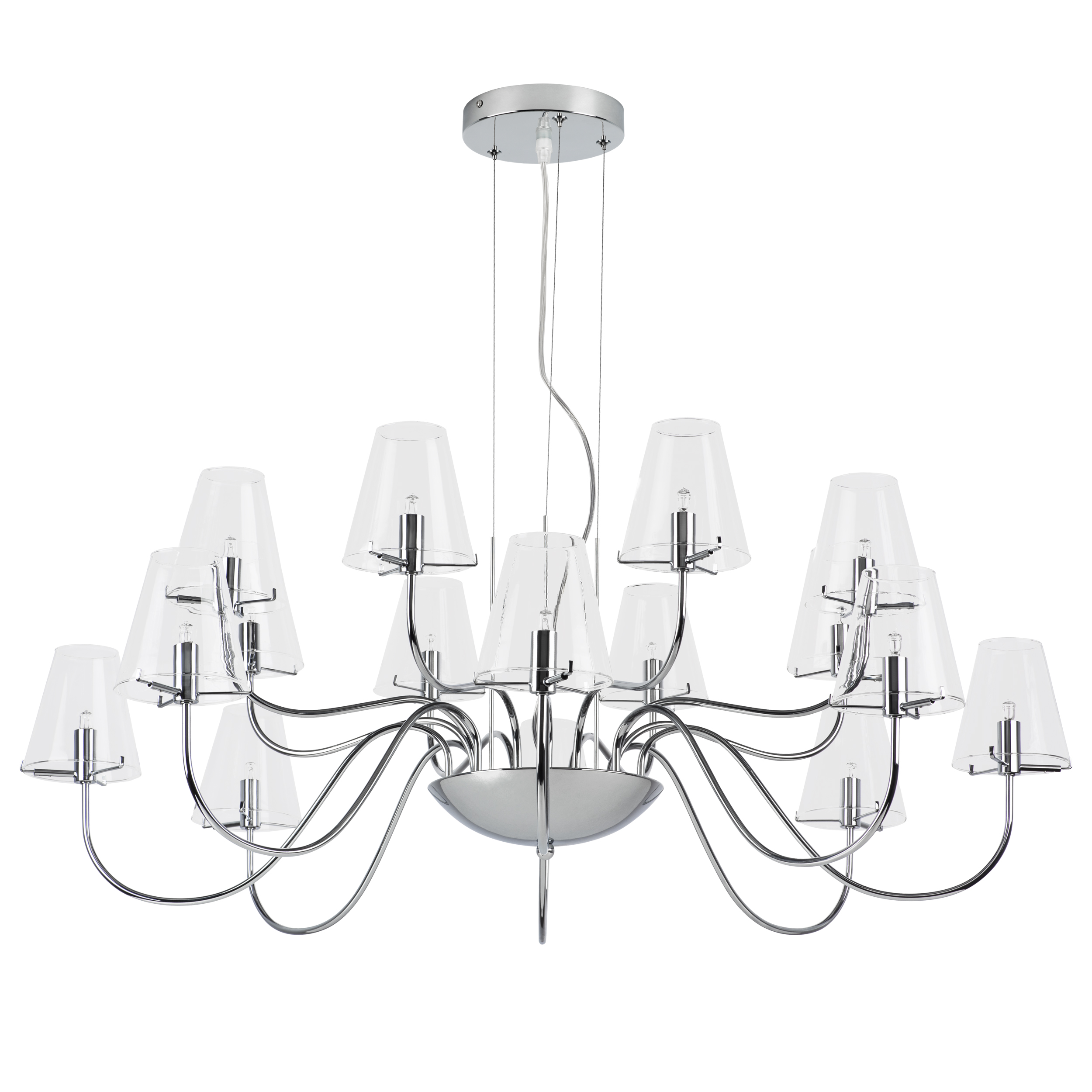 Люстра подв. DIAFANO 16х40W G9 ХРОМ/ПРОЗРАЧНЫЙ