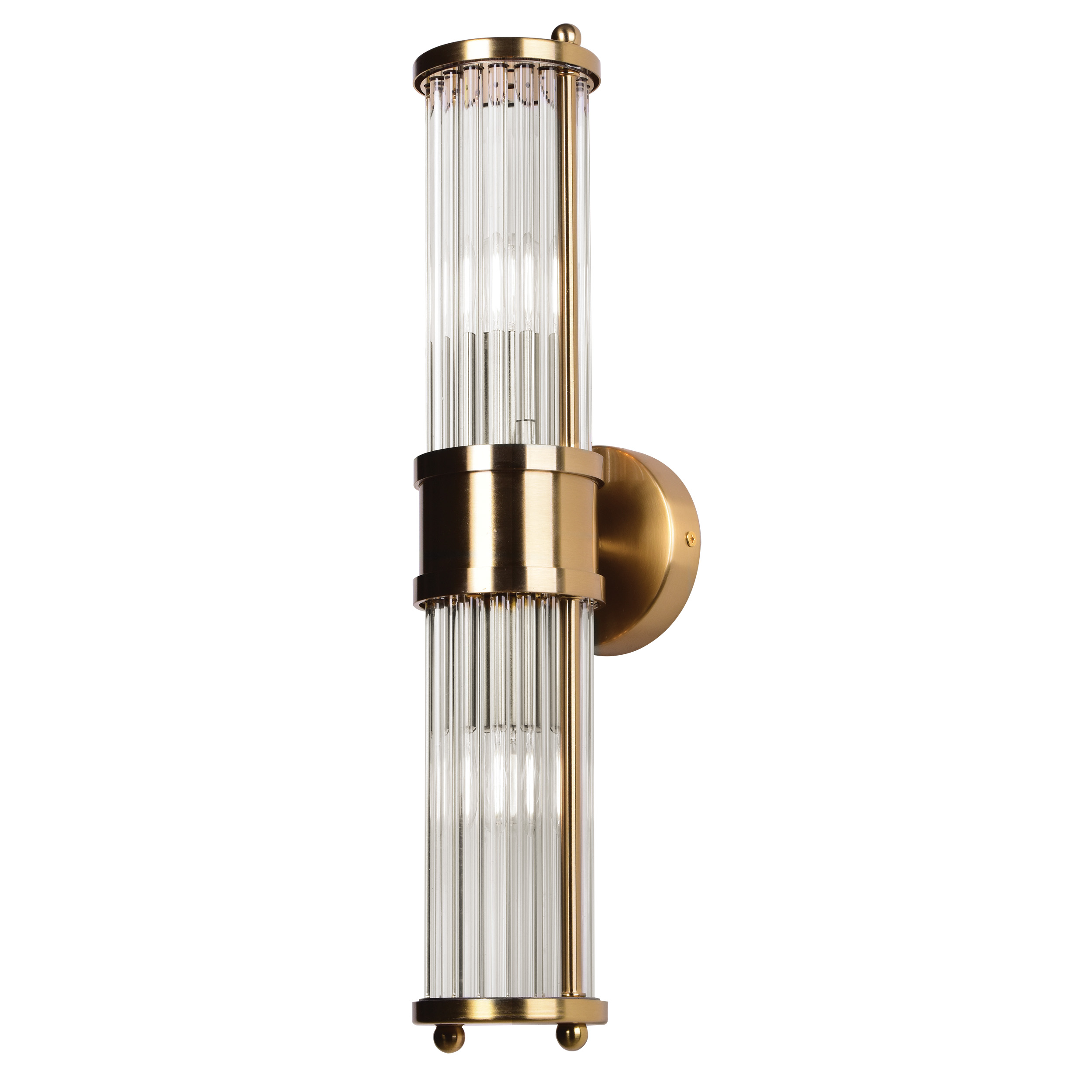 Бра FLOP 2х6W (led) E14 ЛАТУНЬ/ПРОЗРАЧНЫЙ