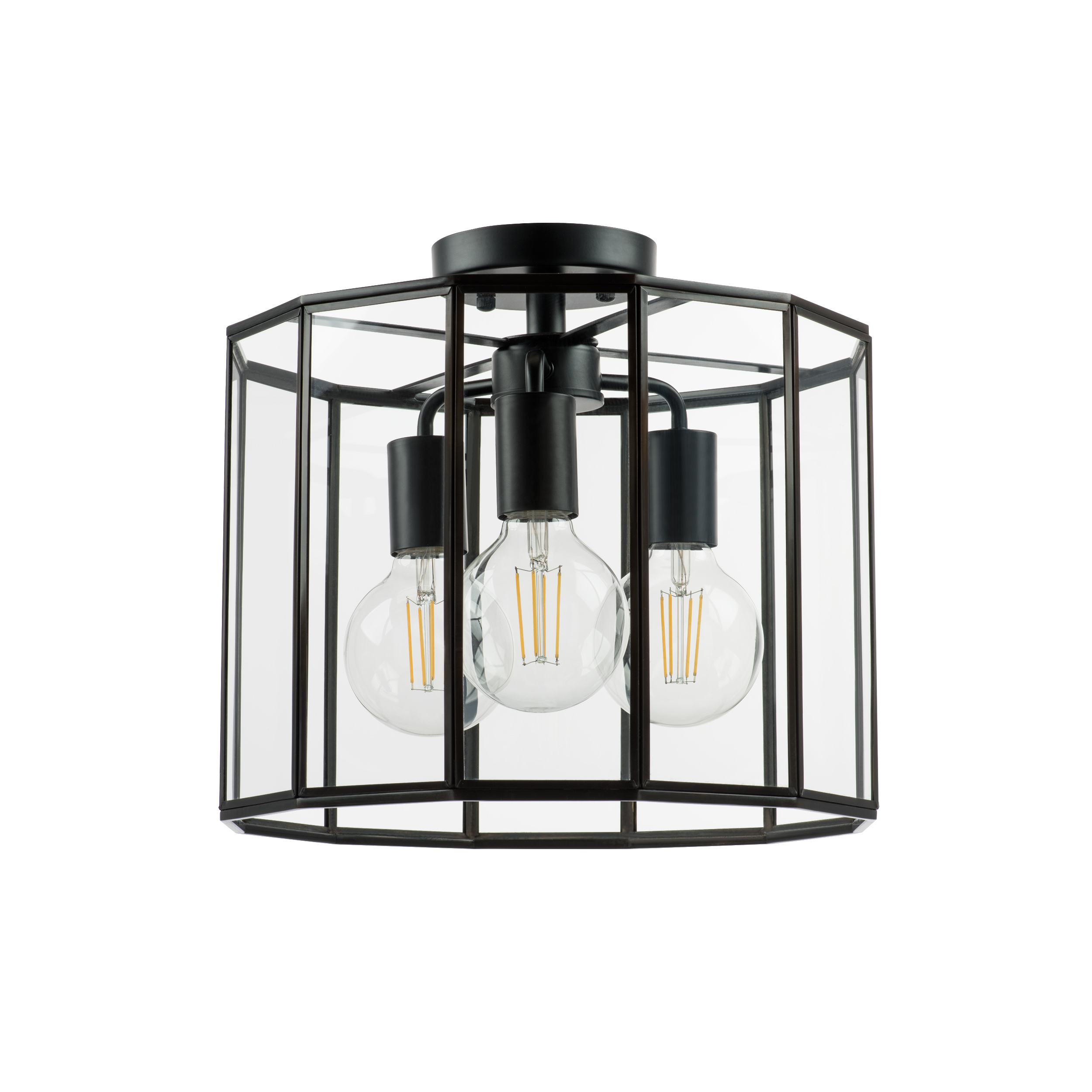 Люстра GENNI 3х40W E27 ЧЕРНЫЙ МАТОВЫЙ/ПРОЗРАЧНЫЙ