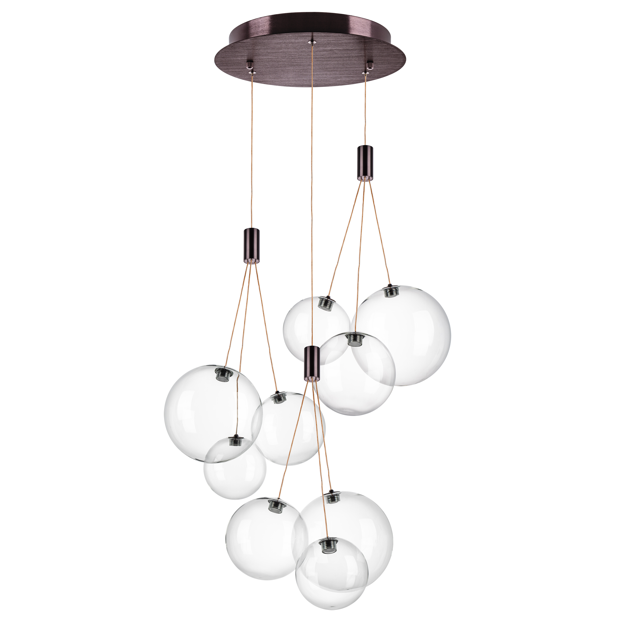 Люстра SFERETTA LED 9х1,35W 600LM КОФЕЙНЫЙ/ПРОЗРАЧНЫЙ 3000K