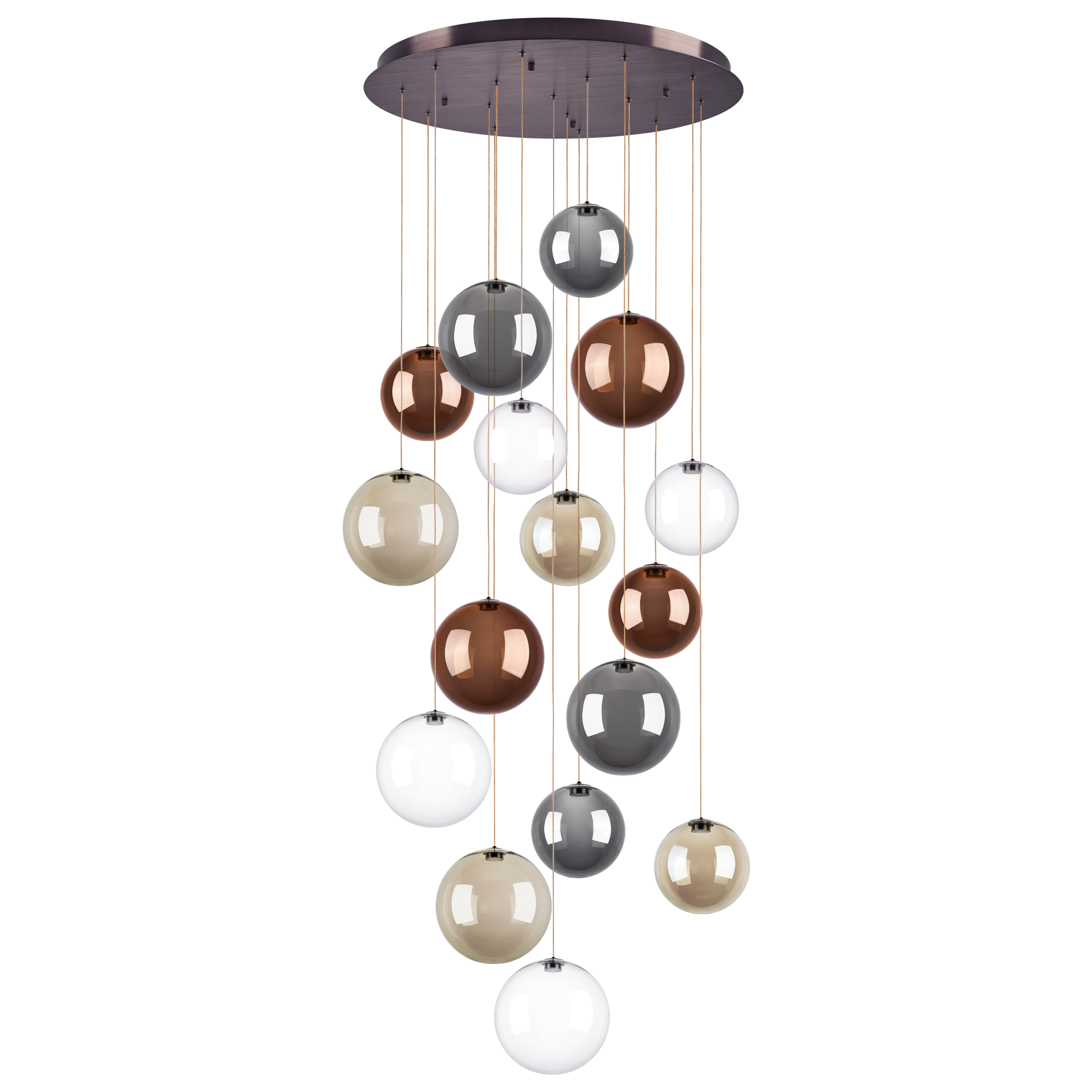 Люстра SFERETTA LED 16х3W 2400LM КОФЕЙНЫЙ/МУЛЬТИКОЛОР 3000K