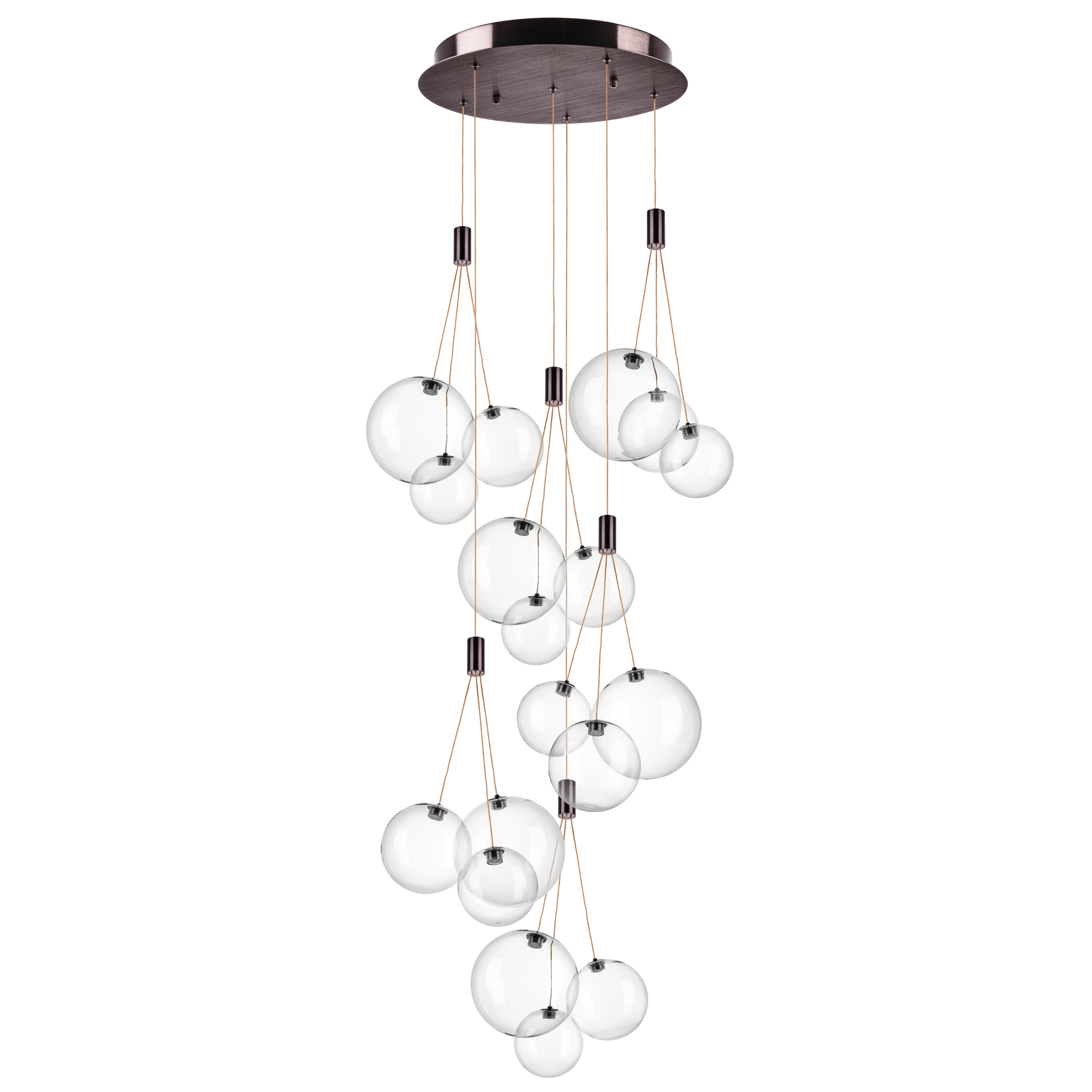 Люстра SFERETTA LED 18х1,35W 1200LM КОФЕЙНЫЙ/ПРОЗРАЧНЫЙ 3000K