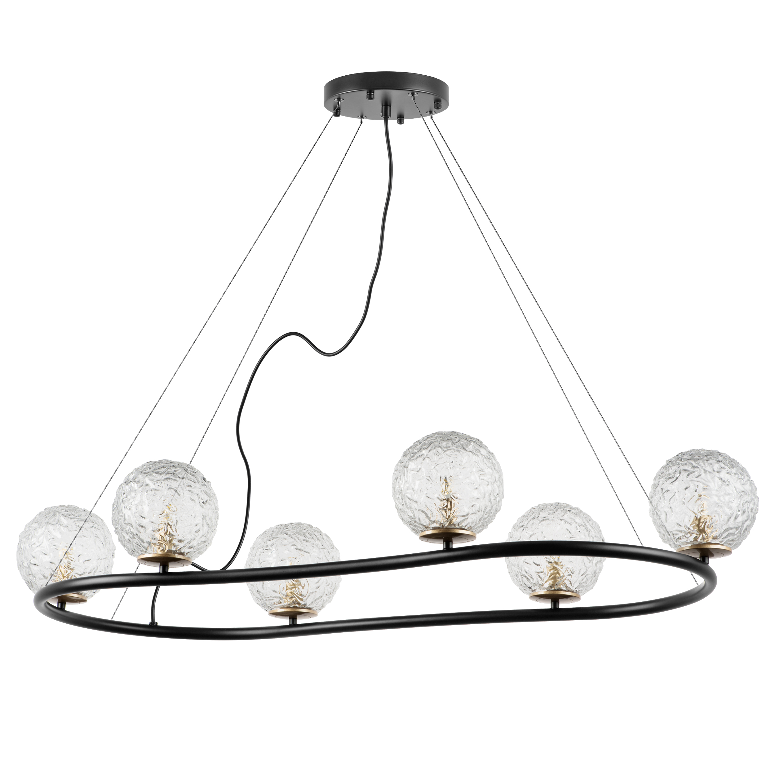 Люстра BARI 6х10W(led) G9 ЧЕРНЫЙ МАТОВЫЙ/ЗОЛОТО
