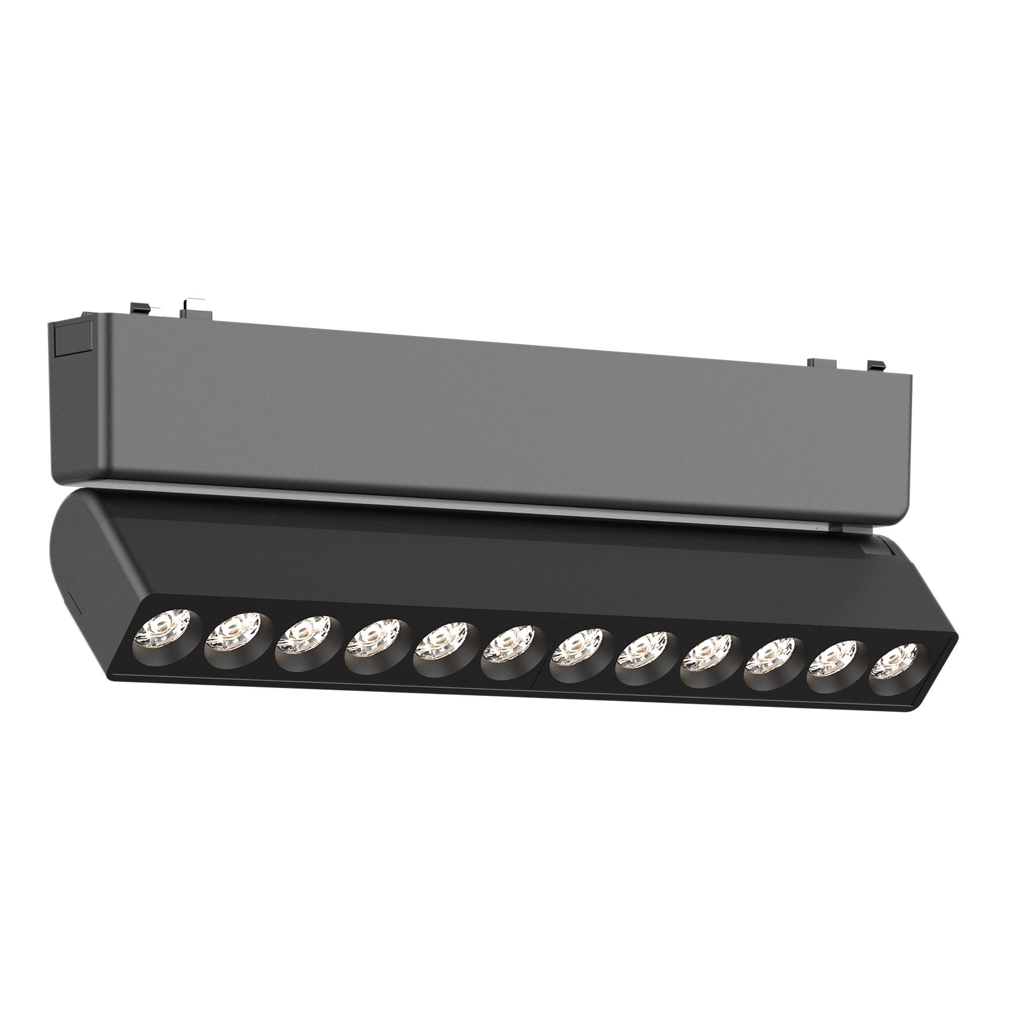 Магнитный трековый светильник Черный LED 1*12W 3000K 710Lm Ra>90 IP20 L230xW26xH80 48V