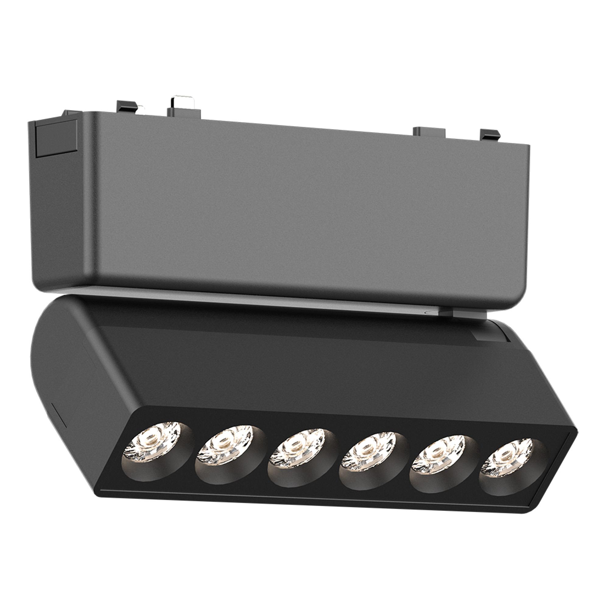 Магнитный трековый светильник Черный LED 1*6W 4000K 360Lm Ra>90 IP20 L122xW26xH81 48V