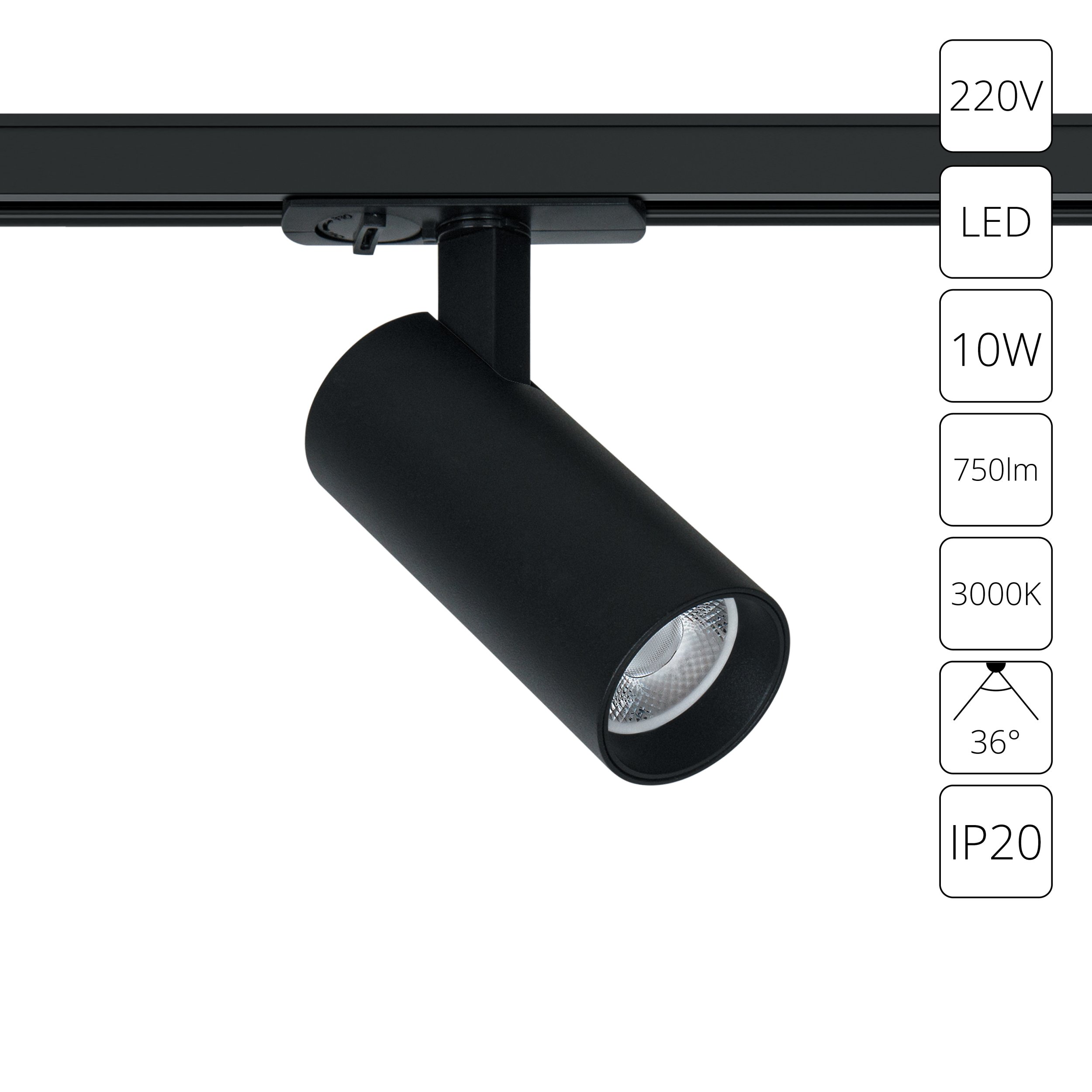 Трековый светильник Arte Lamp BENE A1935PL-1BK