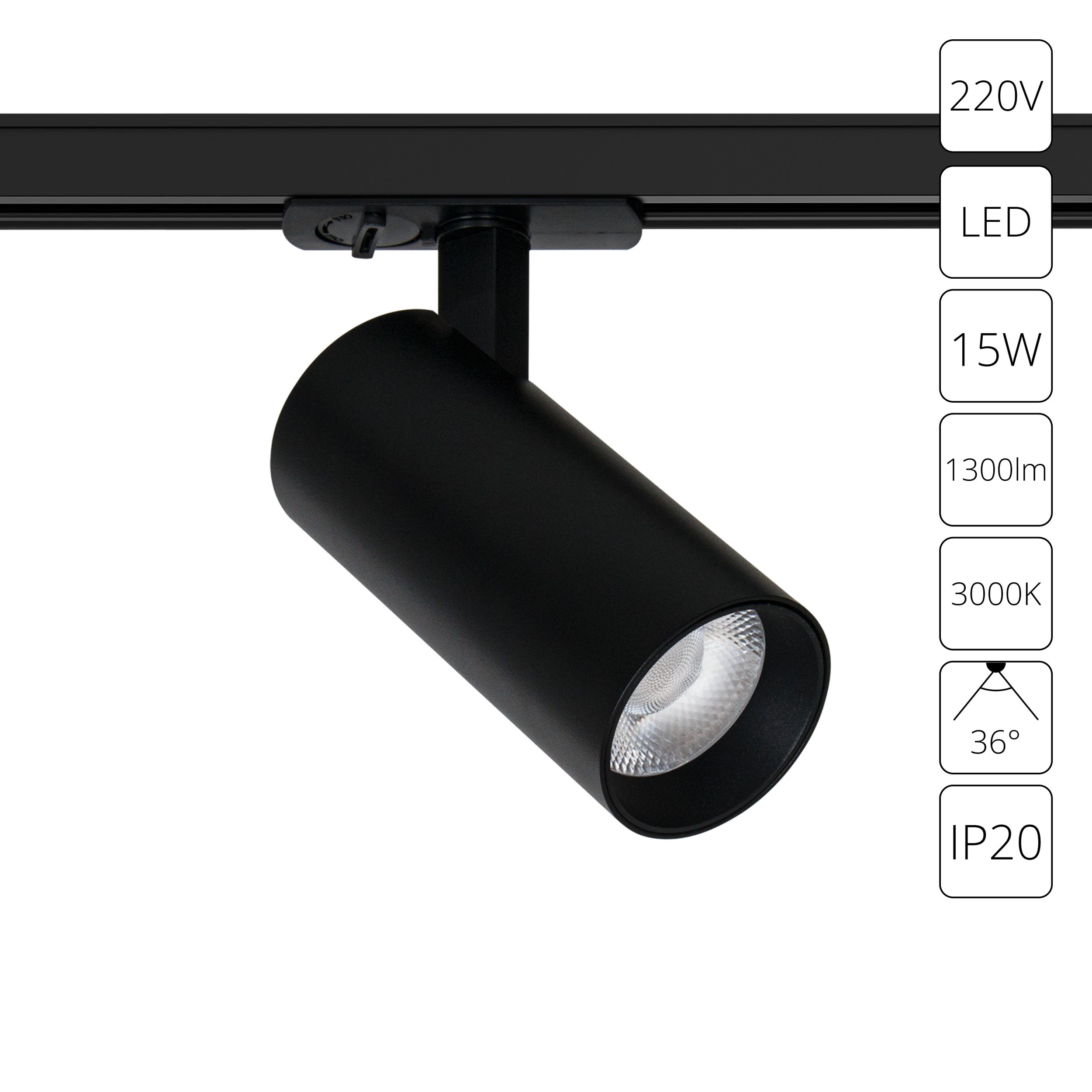 Трековый светильник Arte Lamp BENE A1936PL-1BK